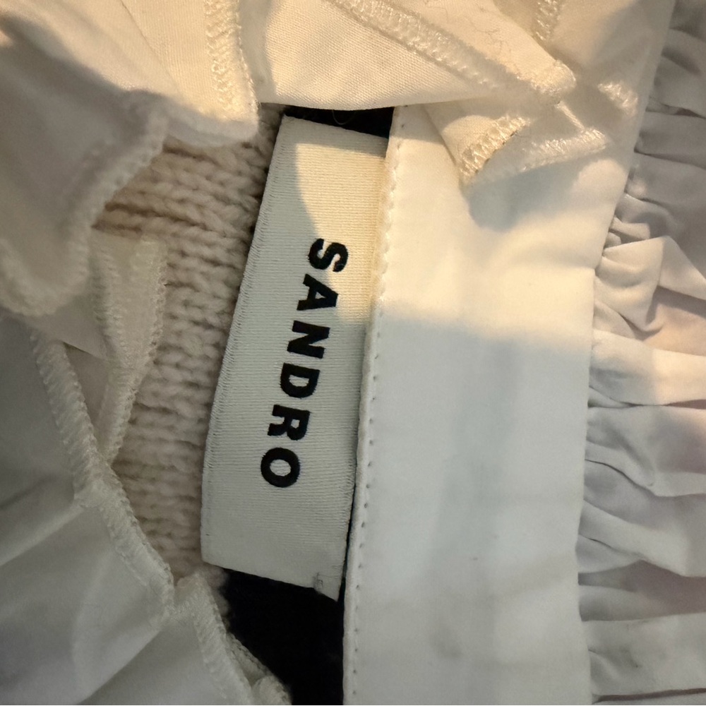 Sandro Navy and Cream Striped Cardigan - Picture 7 of 7